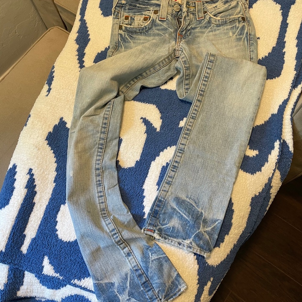 Vtg True Religion Johnny Light Denim Distressed 25 - Picture 3 of 4